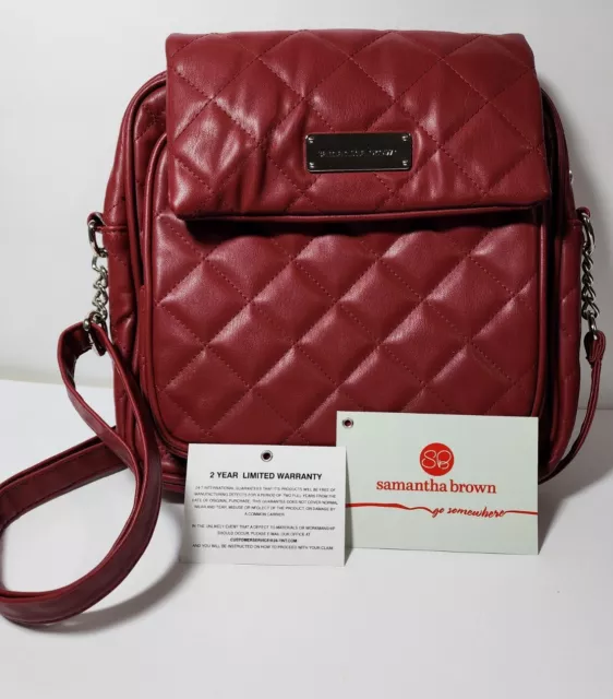 Samantha Brown RED Quilted Crossbody Purse Has Original Tags,  not Attached