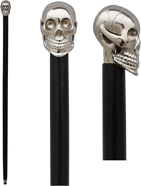 Brass Skull Head Walking Cane Wooden Rosewood Walking Stick Designer Fashion Can