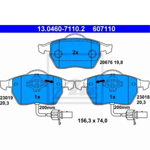 ATE Plaquette de Freins Bremsbelegsatz Avant pour Audi A4 VW Passat Variant