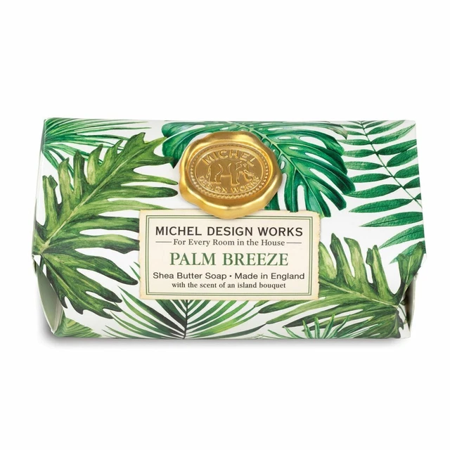 NIB Set of TWO Michel Design Works Large Bath Soap Bar - Palm Breeze