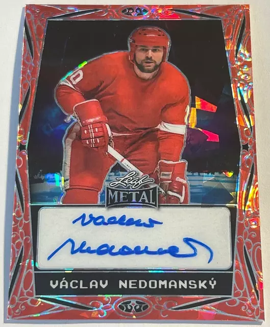 AUTOGRAPHE AUTOMATIQUE ROUGE 2024 Leaf Metal Legends Hockey VACLAV