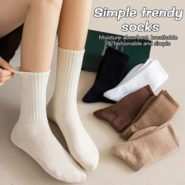 Solid Color Women Socks Fashion Khaki Brown White Cotton Socks For Girls BAZ