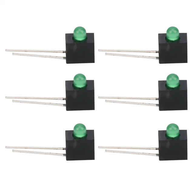 100 pz Supporto LED 3 mm Paralume Piega 90 gradi con Componenti Luce Verde