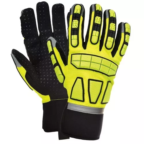 Portwest A724 High Impact Mechanics Glove Work Safety Yellow Hi Viz Rrp £20