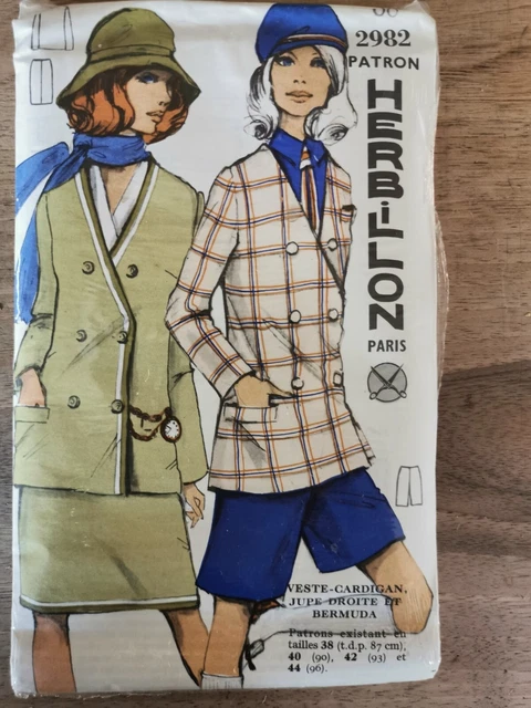 Patron De Couture Vintage Echo De La Mode 1960 - Jupe, Blouse Et Veste - Taille 48 - Ancien, État D'Usage