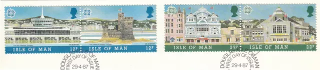 (107932) Isla de Man Arquitectura EUROPA GB Estampillas Usadas 1987 EN PIEZA