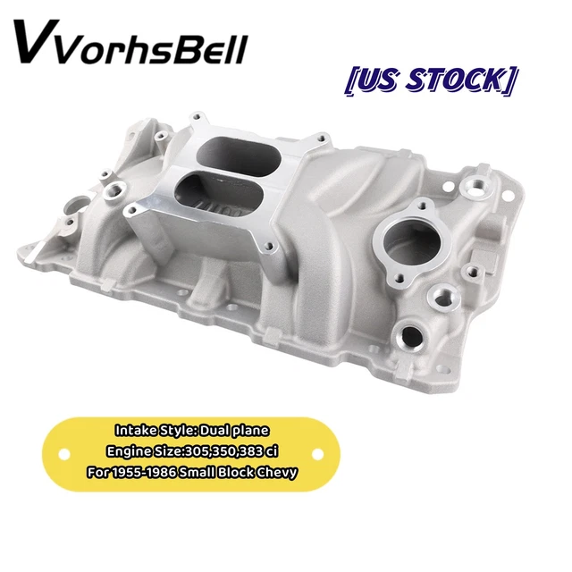 Deepmotor Dual Plane Intake Manifold For SBC 350/400 – Small Block Chevy, 1956-1986, Aluminum DM-3202