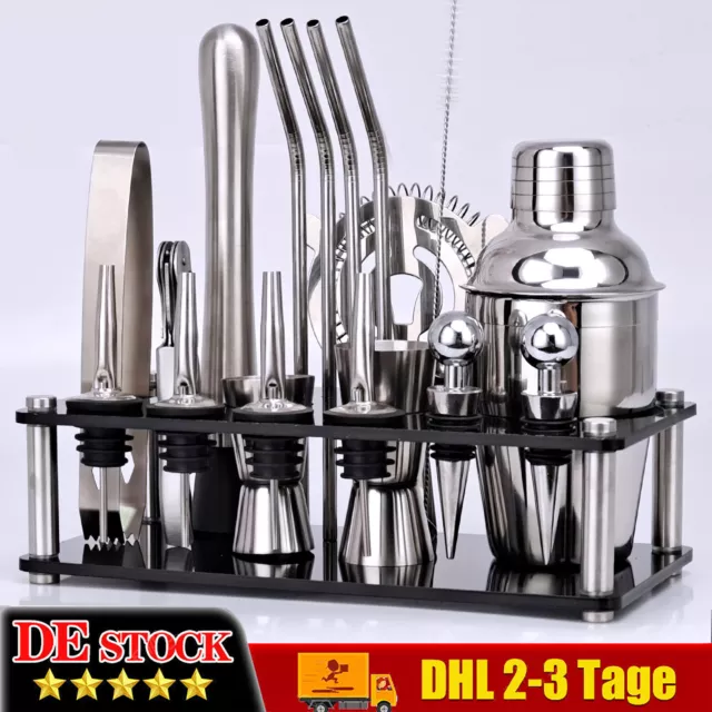 20x Cocktail-Shaker Edelstahl Set Zubehör Barkeeper Kit Mixer mit Ständer