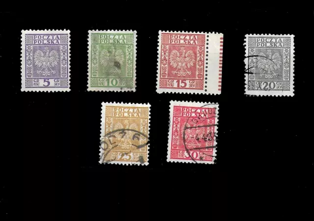 Timbres Pologne 1932 N°356-361 Oblit