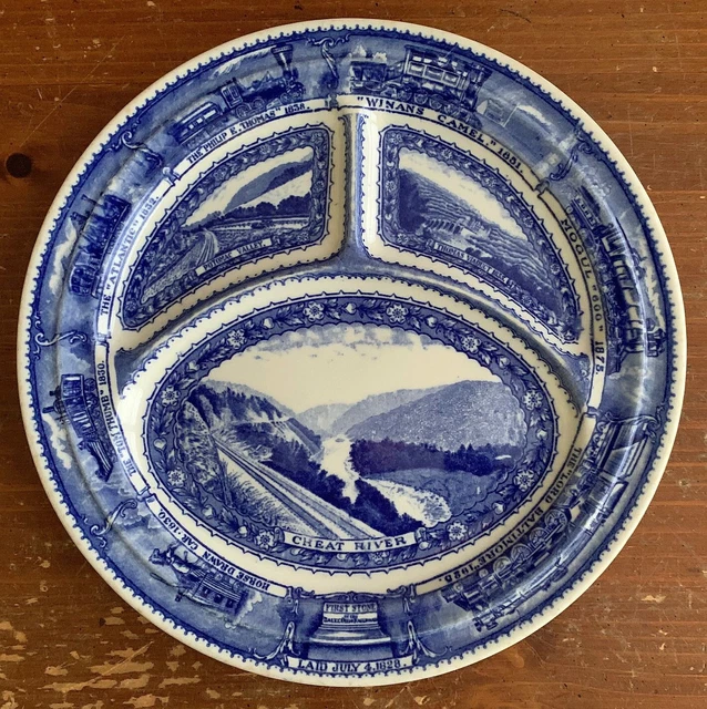 B&O Centennial pattern divided platter, made by Scammell's Lamberton China