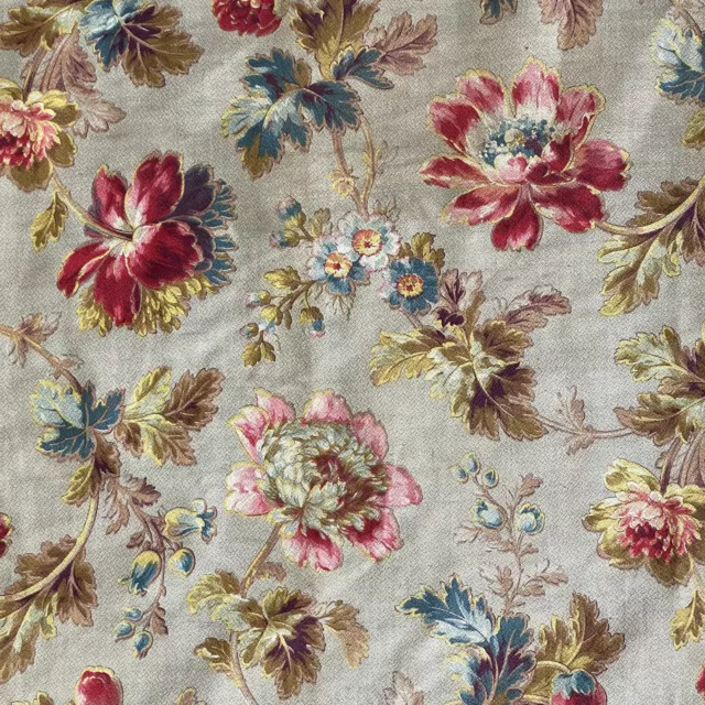 Drape Curtain Belle Epoque Cretonne Fabric Antique French printed cotton styliz