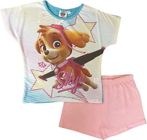 Girls PAW Patrol Short Pyjamas Nightwear Team Skye Shortie Ages 1-3 Years