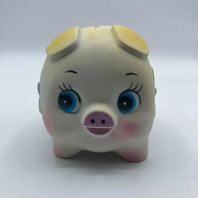 Piggy Coin Bank Toy 1970s Vintage Plastic The First Year's Baby Avon 1978 Flower