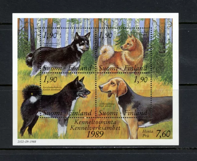 R3837 Finland 1989 dogs SHEET MNH