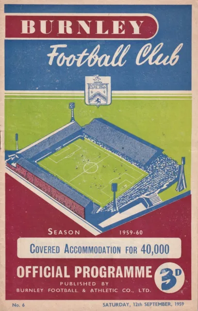BURNLEY v WEST BROMWICH ALBION 1959/60 DIVISION 1 (BURNLEY CHAMPIONS)