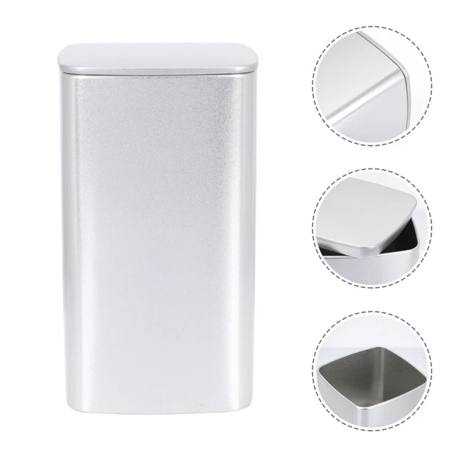 3 piezas lata de té de chapa blanca recipiente de almacenamiento para alimentos Silver