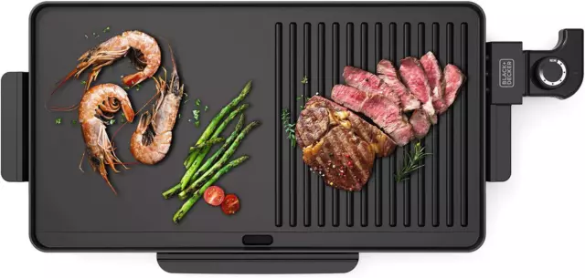 Plancha Et Grill De Table. 2200W. Surface Plaque 49X27Cm. Plateau Collecteur De 3