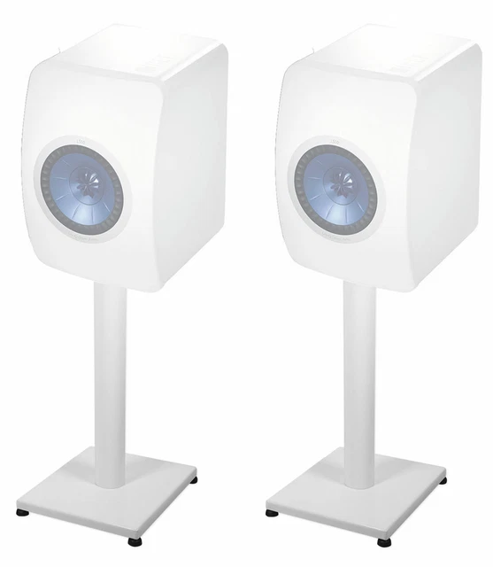 PAIR 21” STEEL White Stands For KEF LS50 Bookshelf Speakers Robust