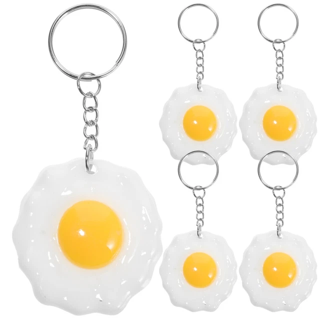 5pcs Bouled Egg Key Chain Pendants Food Charms Sac Sac à Ornements suspendus 12