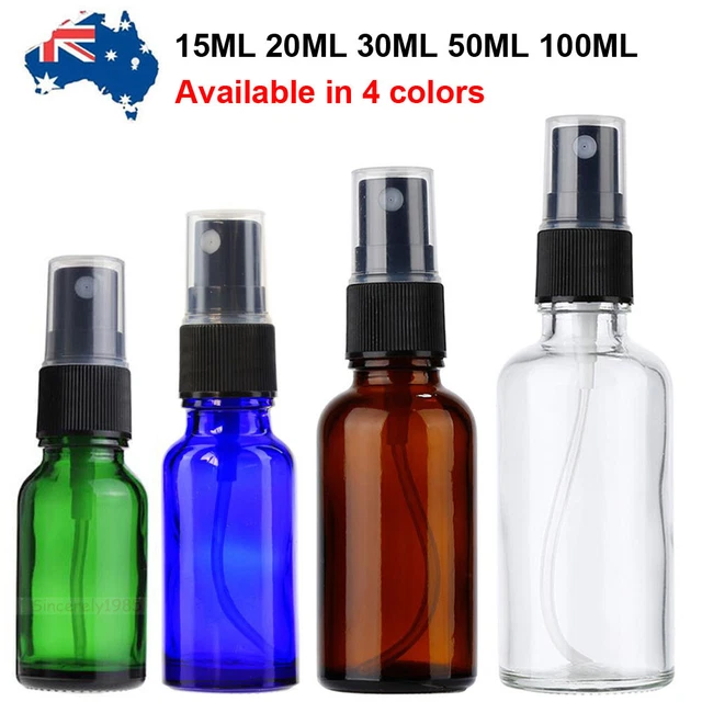 30X 15ml-100ml Glass Essential Oil Spray Roller Bottles Mist Sprayer Container