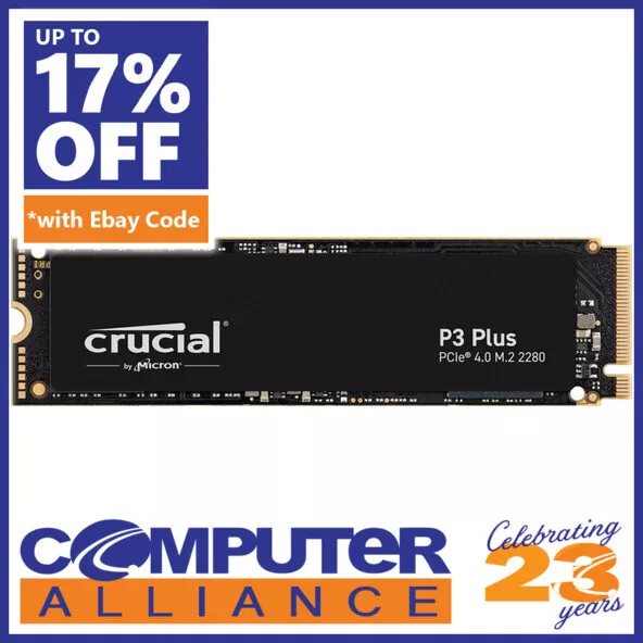 Crucial 2TB P3 Plus NVMe PCIe 4.0 M.2 Internal SSD CT2000P3PSSD8