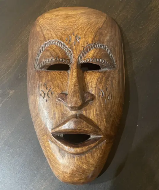 Hand Carved Wooden African Tribal Voodoo Mask B62