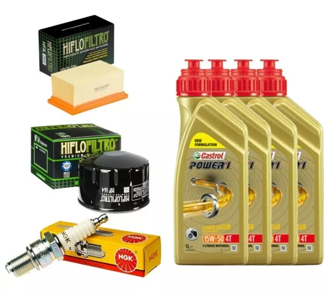 Kit tagliando Castrol Power 15W50 filtro olio aria candele  Bmw r 1200 gs 04/09