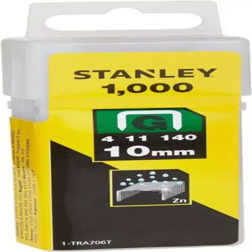 Stanley 1-TRA706T Type G Staples, Silver, 10 mm, Set of 1000 10 YELLOW