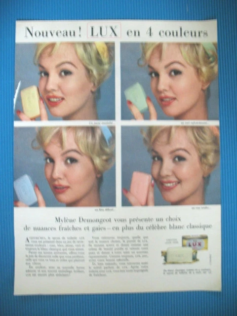 Publicite De Presse Lux Savon Creations Actrice Mylene Demongeot Ad 1959