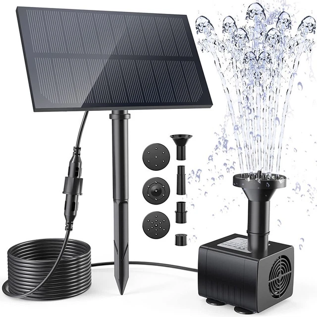 Kit de bomba de agua sumergible fuente de energía solar baño pájaro estanque jardín piscina decoración