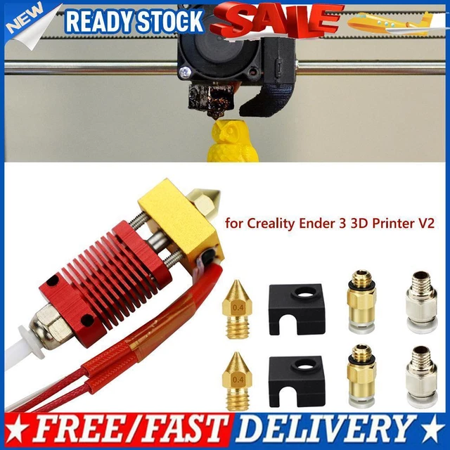 9x DIY 0.4mm MK8 Nozzle Extruder Hot End Kit for Creality Ender 3 Pro 3D Printer