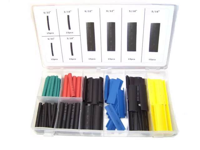 120 pc Heat Shrink Wire Wrap Assortment Tubing Electrical Color Code Cable  Set