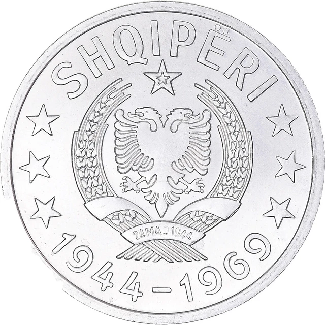 [#131480] Coin, Albania, 50 Qindarka, 1969, Rome, MS, Aluminum, KM:47