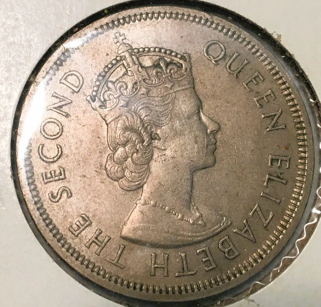 1960 Hong Kong One 1 Dollar Queen Elizabeth II Copper Nickel Coin