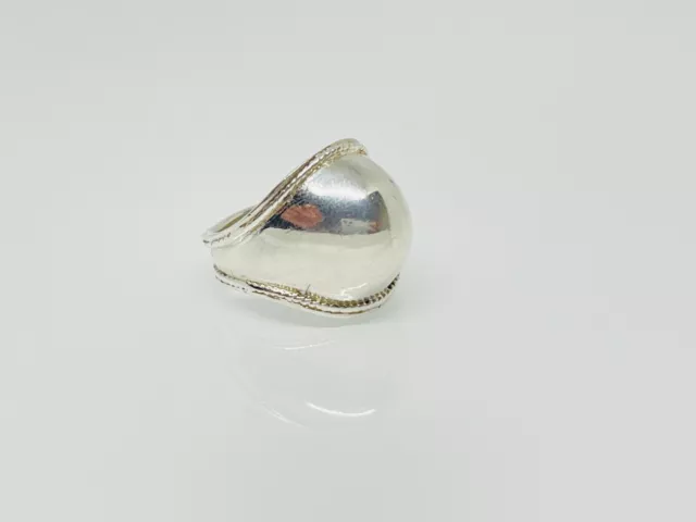 Fabulous Graduated Domed Band Ring 925 Silver Size N1/2~O Weight 7.20 g #14953