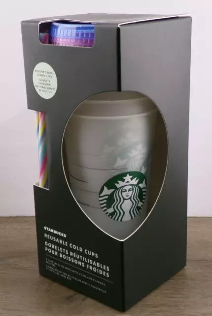 Starbucks Summer 2023 Mystery Color Changing Reusable Cold Cups 24oz 5 Pack, New