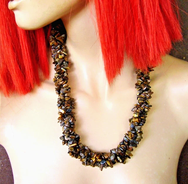 Collier Vintage Gros Perles En Corne De Bovin Et Bakélite - Occasion - Bijou Ancien