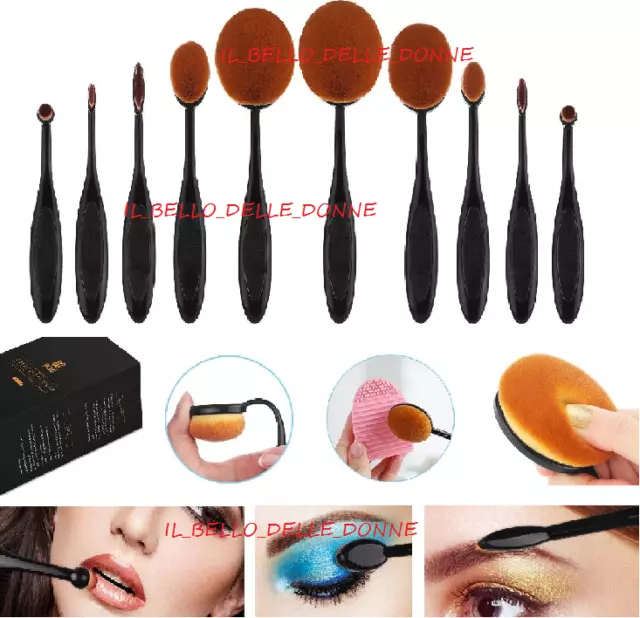10 PZ -Professionale-Pennelli Cosmetici Makeup Brush Spazzola Trucco Set TRUCCO