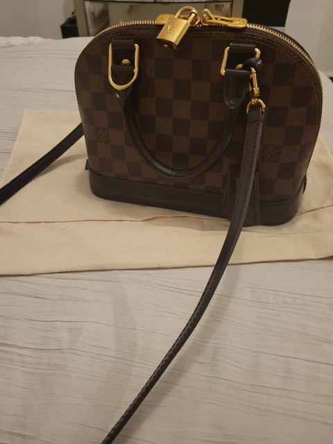 Louis Vuitton Alma Damier Ebene Shoulder Bag BB Brown Canvas
