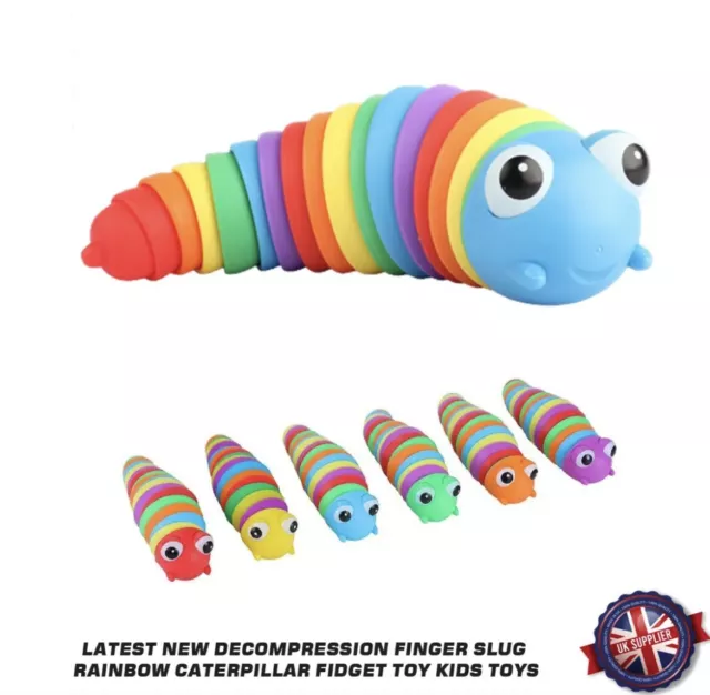 Sensory 3D Finger Slug Caterpillar Stretch Autism Stress Toy Anti Anxiety Kids