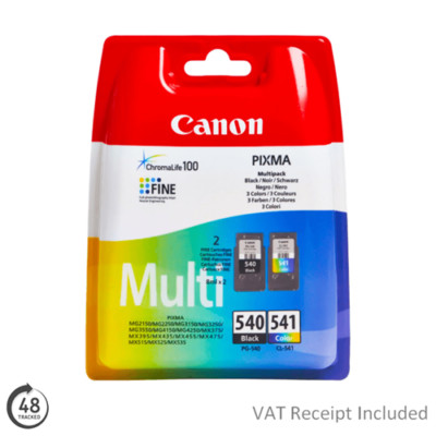 Canon PG540 Black CL541 Colour Ink Cartridges for Pixma MG3250