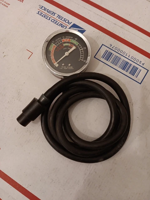 Vintage Engine Vacuum Fuel Pump Tester Testing Gauge Made in USA WORKS