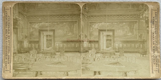 Monaco Monte-Carlo casino interior c1890 photo stereo vintage albumin