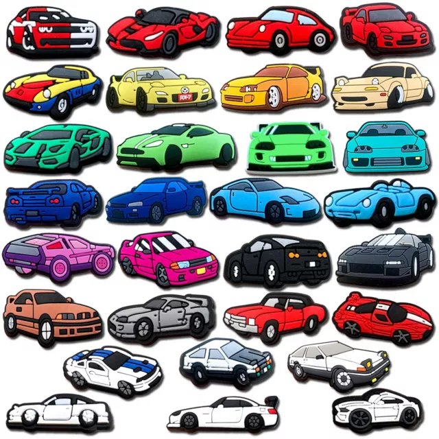 30PCS JDM Car Shoe Charms for Croc Clog Decoration Racing Car Accessories 30PCS JDM Car Shoe Charms for Croc Clog Decoration Racing Car Accessories