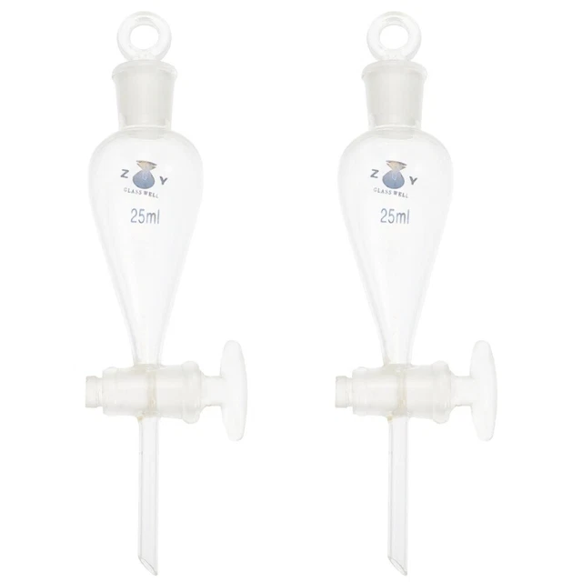 2 Pack Plastic Separatory Funnel Funnel Chemistry Distiller