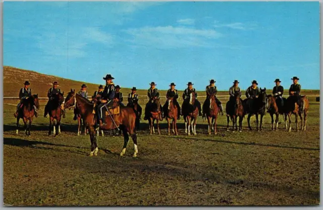 1960s LUSK, Wyoming Postcard "LEGEND OF RAWHIDE PAGEANT" Calvary Troop / Horses