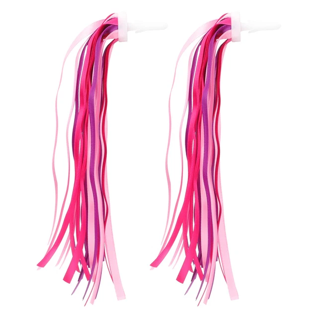 2 Stück Fahrrad Streamer Für Kinder - Lila Pink Lenkerfransen 28cm