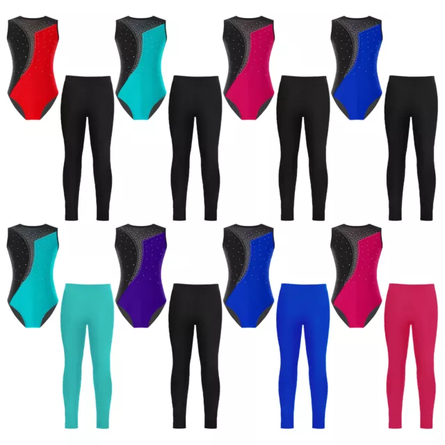 Set body da ballo e pantaloni bambine tuta atletica abiti sportivi allenamento