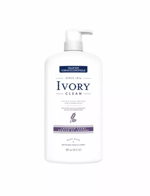 Ivory Mild Body Wash - Lavender Scent - 887 mL / 30 fl oz Pack of 2