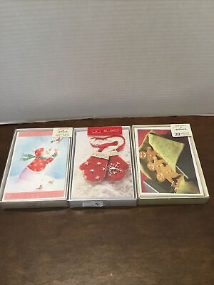 Seasons From Hallmark Christmas Cards Lot Of 3 Boxes Gingerbread Mittens Snowma